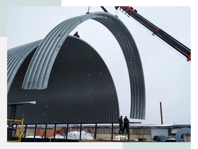 Полукруглые ангары в Приморско-ахтарске